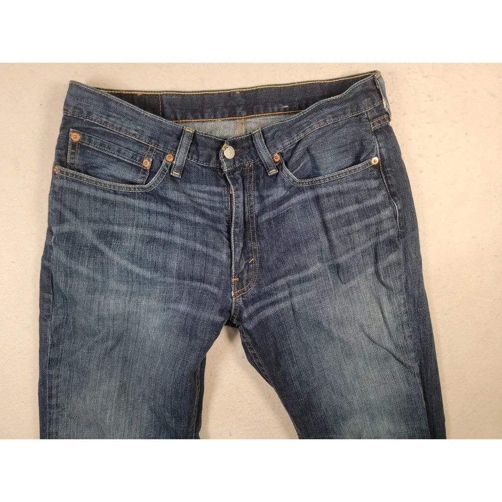 Levi's 514 Straight Fit Jeans W34 L32 Blue Denim‎ Men's Dark Wash